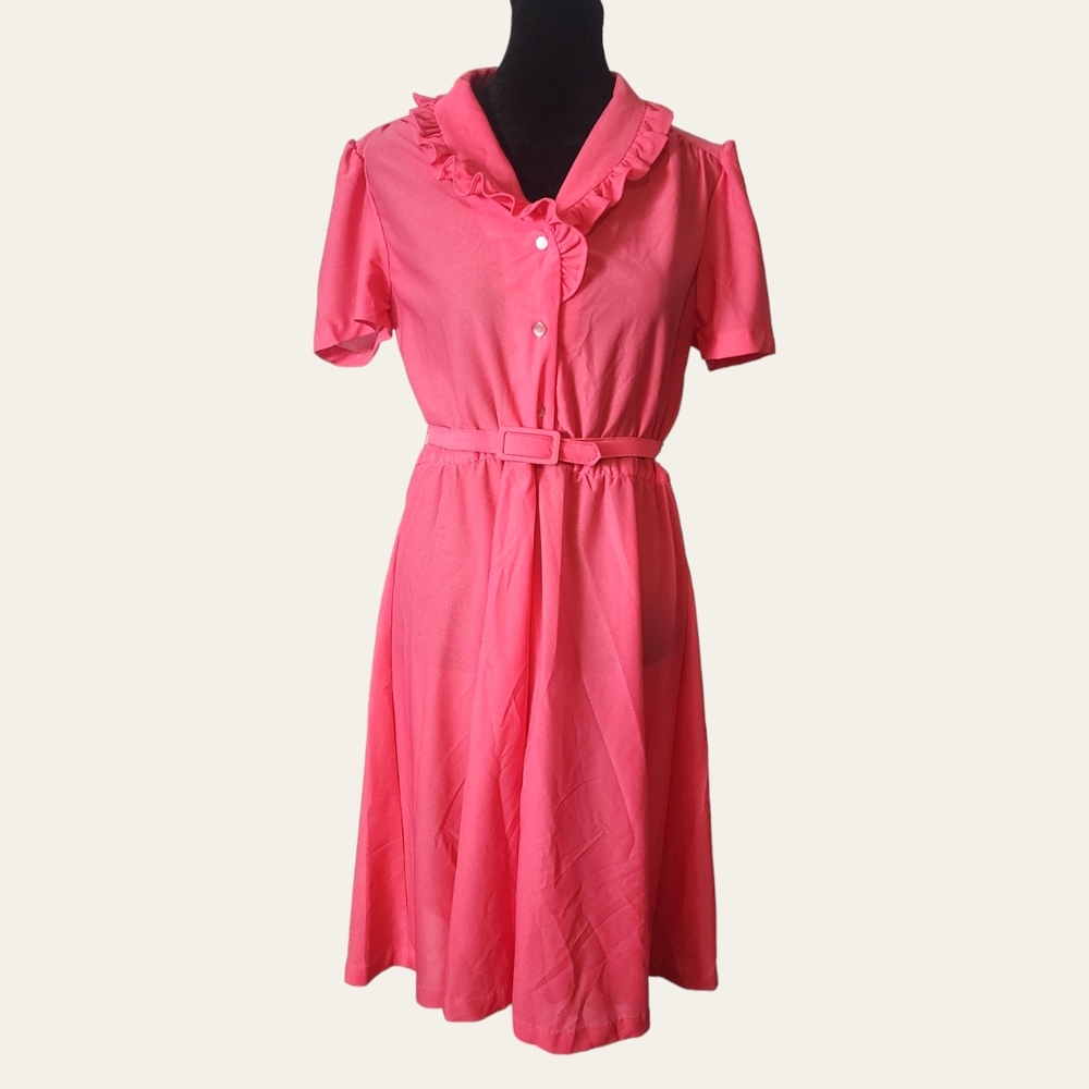 🌸Pink 70s Day Dress